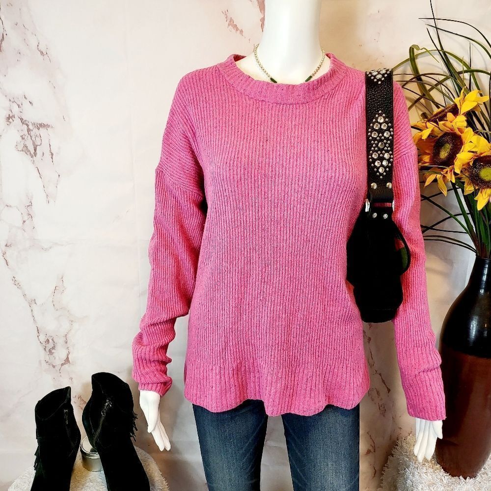 Anthropologie Something Navy Super Soft Wool Blend Sweater